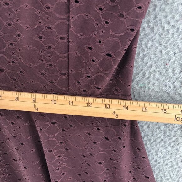 LOFT Dress Womens Small Purple Eyelet Lace Cutout Back Stretch Mini Sleeveless - Picture 8 of 11
